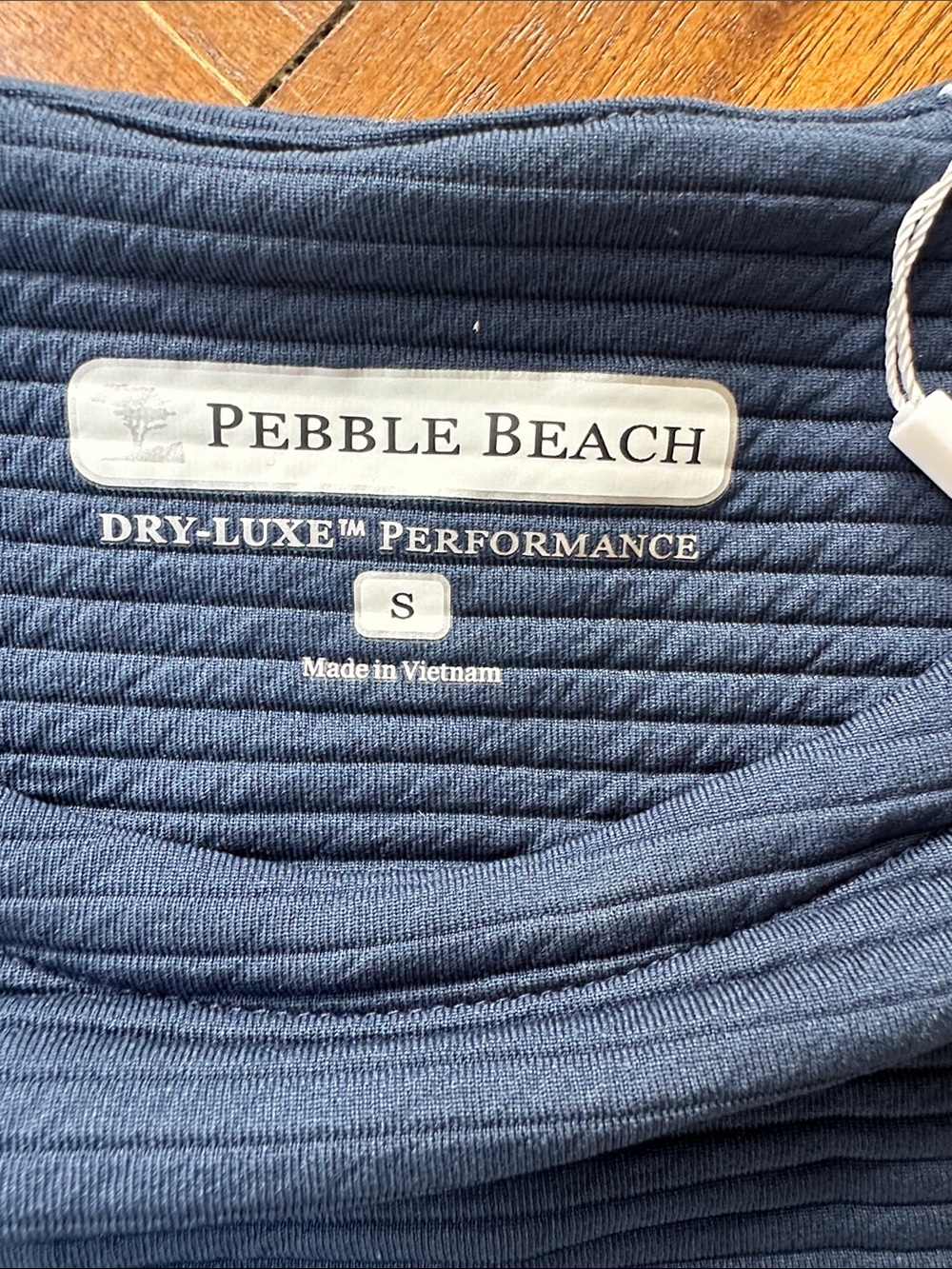 Pebble Beach Navy Ribbed Performance Top - Picture 2 of 6